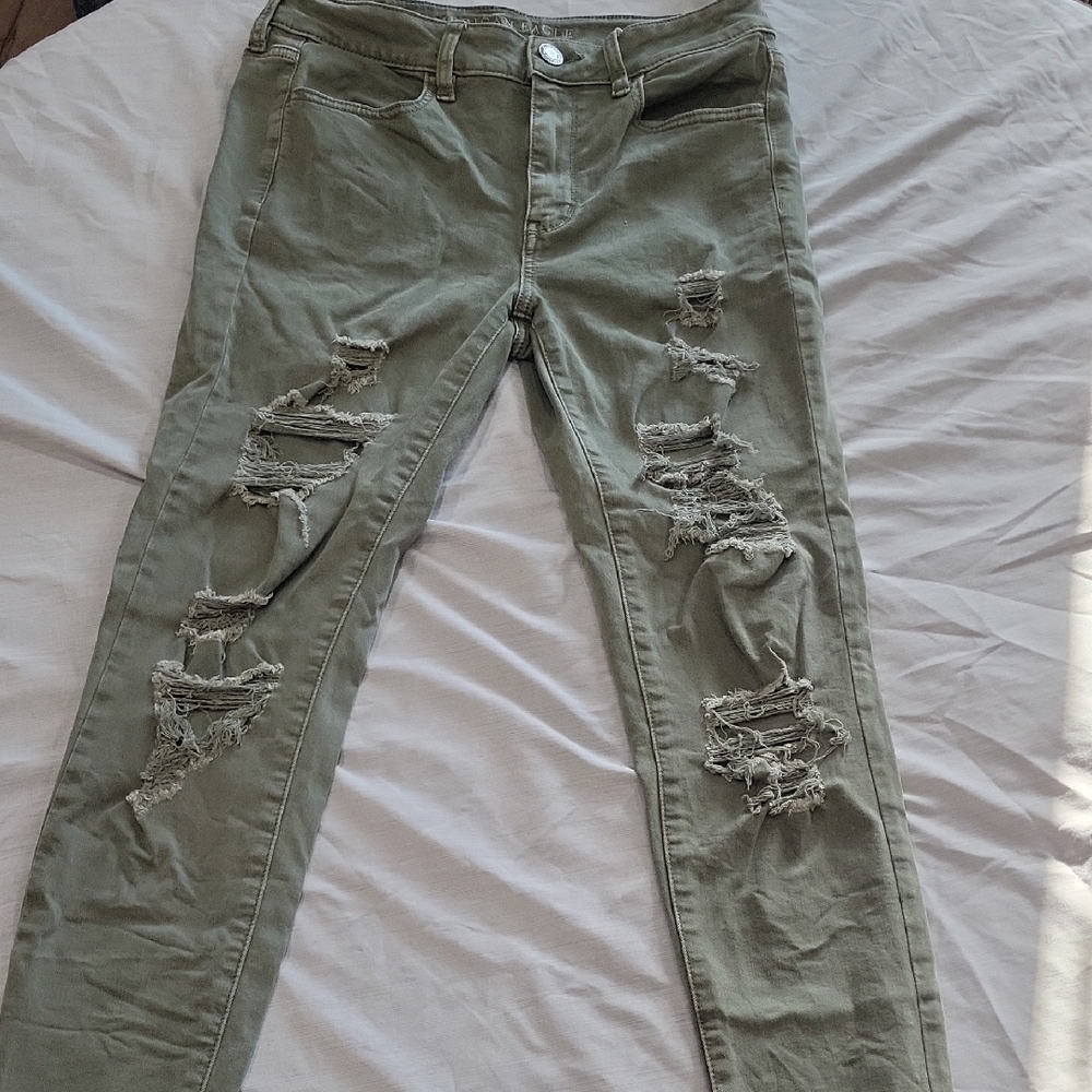 American Eagle Outfitters Sage Ripped Skinny Jeggings